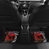 Australia and New Zealand ANZAC Day Car Mats Aboriginal and Maori Art Pattern - Gallipoli Lest We Forget LT03 Set 2pcs - Back Black - Polynesian Pride
