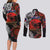 Australia and New Zealand ANZAC Day Couples Matching Long Sleeve Bodycon Dress and Long Sleeve Button Shirt Aboriginal and Maori Art Pattern - Gallipoli Lest We Forget