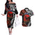 Australia and New Zealand ANZAC Day Couples Matching Off The Shoulder Long Sleeve Dress and Hawaiian Shirt Aboriginal and Maori Art Pattern - Gallipoli Lest We Forget