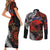 Australia and New Zealand ANZAC Day Couples Matching Short Sleeve Bodycon Dress and Long Sleeve Button Shirt Aboriginal and Maori Art Pattern - Gallipoli Lest We Forget