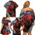 Australia and New Zealand ANZAC Day Family Matching Off Shoulder Short Dress and Hawaiian Shirt Aboriginal and Maori Art Pattern - Gallipoli Lest We Forget