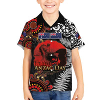 Australia and New Zealand ANZAC Day Hawaiian Shirt Aboriginal and Maori Art Pattern - Gallipoli Lest We Forget LT03 - Polynesian Pride