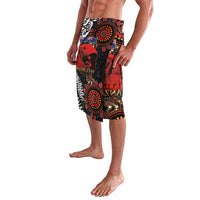 Australia and New Zealand ANZAC Day Lavalava Aboriginal and Maori Art Pattern - Gallipoli Lest We Forget