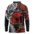 Australia and New Zealand ANZAC Day Long Sleeve Polo Shirt Aboriginal and Maori Art Pattern - Gallipoli Lest We Forget