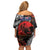 Australia and New Zealand ANZAC Day Off Shoulder Short Dress Aboriginal and Maori Art Pattern - Gallipoli Lest We Forget