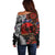 Australia and New Zealand ANZAC Day Off Shoulder Sweater Aboriginal and Maori Art Pattern - Gallipoli Lest We Forget