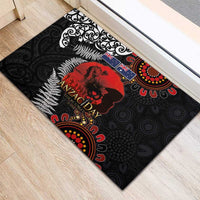 Australia and New Zealand ANZAC Day Rubber Doormat Aboriginal and Maori Art Pattern - Gallipoli Lest We Forget LT03 - Polynesian Pride