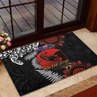 Australia and New Zealand ANZAC Day Rubber Doormat Aboriginal and Maori Art Pattern - Gallipoli Lest We Forget LT03 - Polynesian Pride