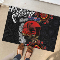Australia and New Zealand ANZAC Day Rubber Doormat Aboriginal and Maori Art Pattern - Gallipoli Lest We Forget LT03 - Polynesian Pride