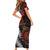 Australia and New Zealand ANZAC Day Short Sleeve Bodycon Dress Aboriginal and Maori Art Pattern - Gallipoli Lest We Forget