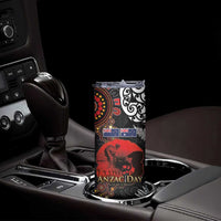 Australia and New Zealand ANZAC Day Skinny Tumbler Aboriginal and Maori Art Pattern Gallipoli Lest We Forget