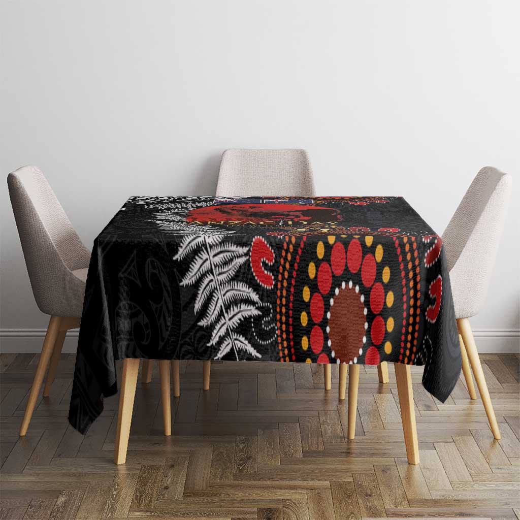 Australia and New Zealand ANZAC Day Tablecloth Aboriginal and Maori Art Pattern - Gallipoli Lest We Forget LT03 - Polynesian Pride