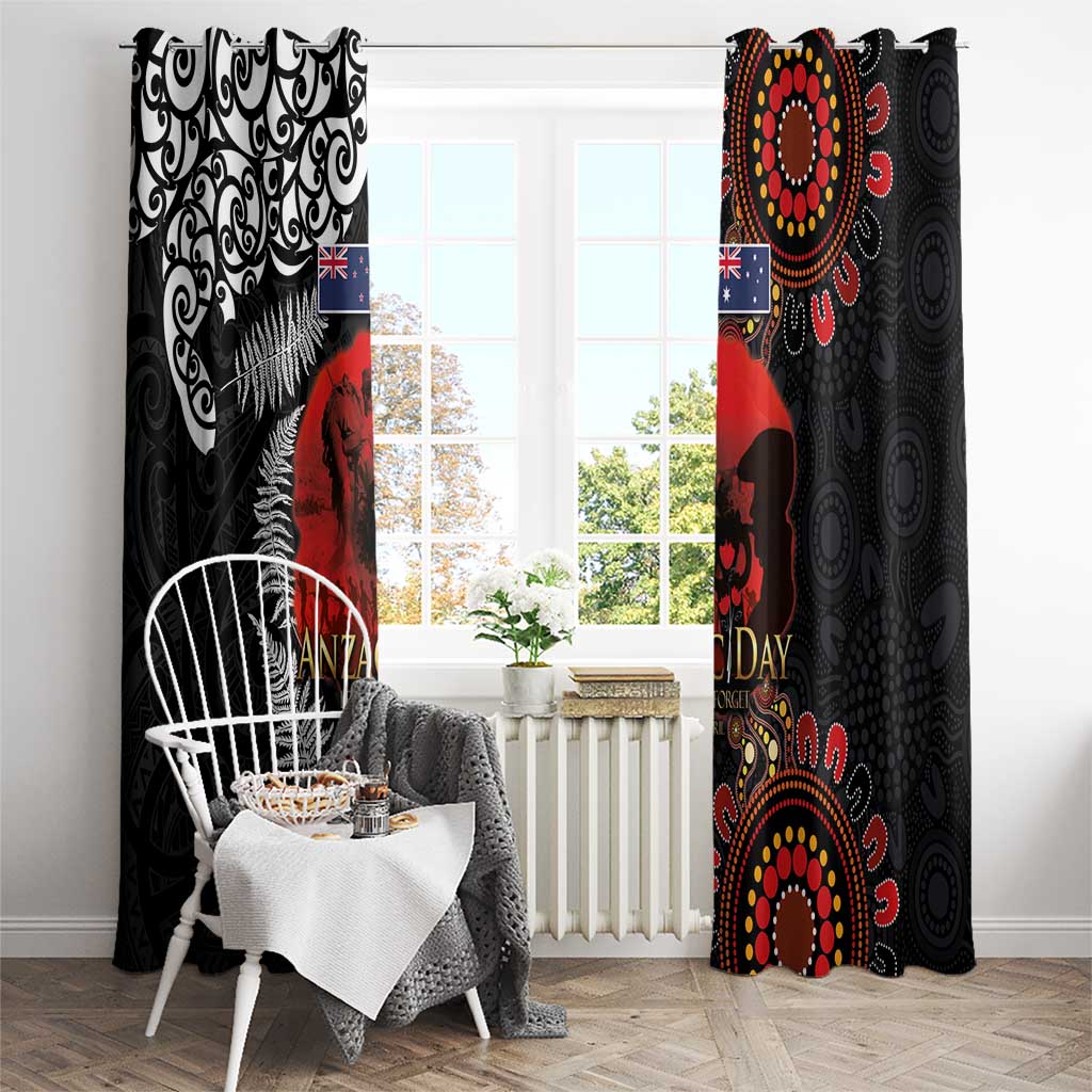 Australia and New Zealand ANZAC Day Window Curtain Aboriginal and Maori Art Pattern - Gallipoli Lest We Forget LT03 - Polynesian Pride