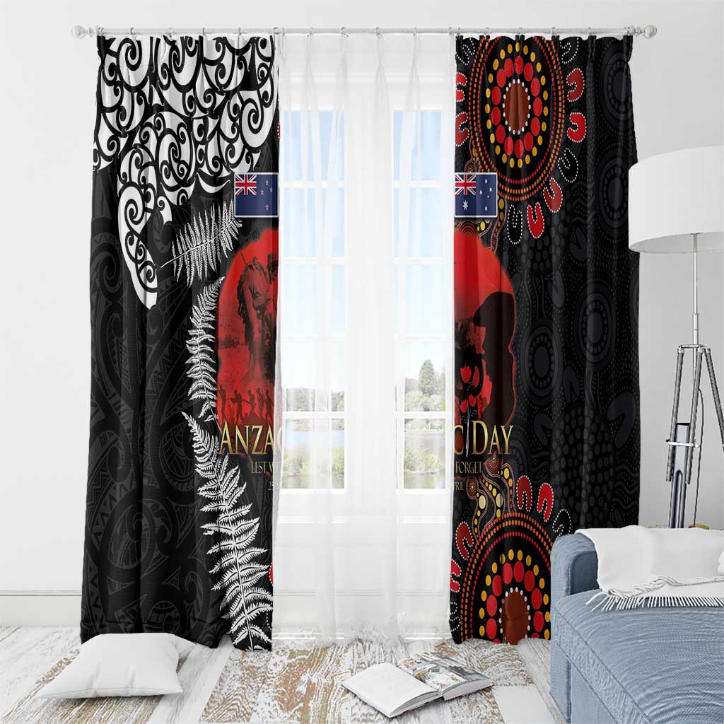 Australia and New Zealand ANZAC Day Window Curtain Aboriginal and Maori Art Pattern - Gallipoli Lest We Forget LT03 - Polynesian Pride
