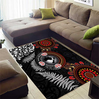 Australia and New Zealand Together Area Rug Aboriginal and Maori Art Tattoo