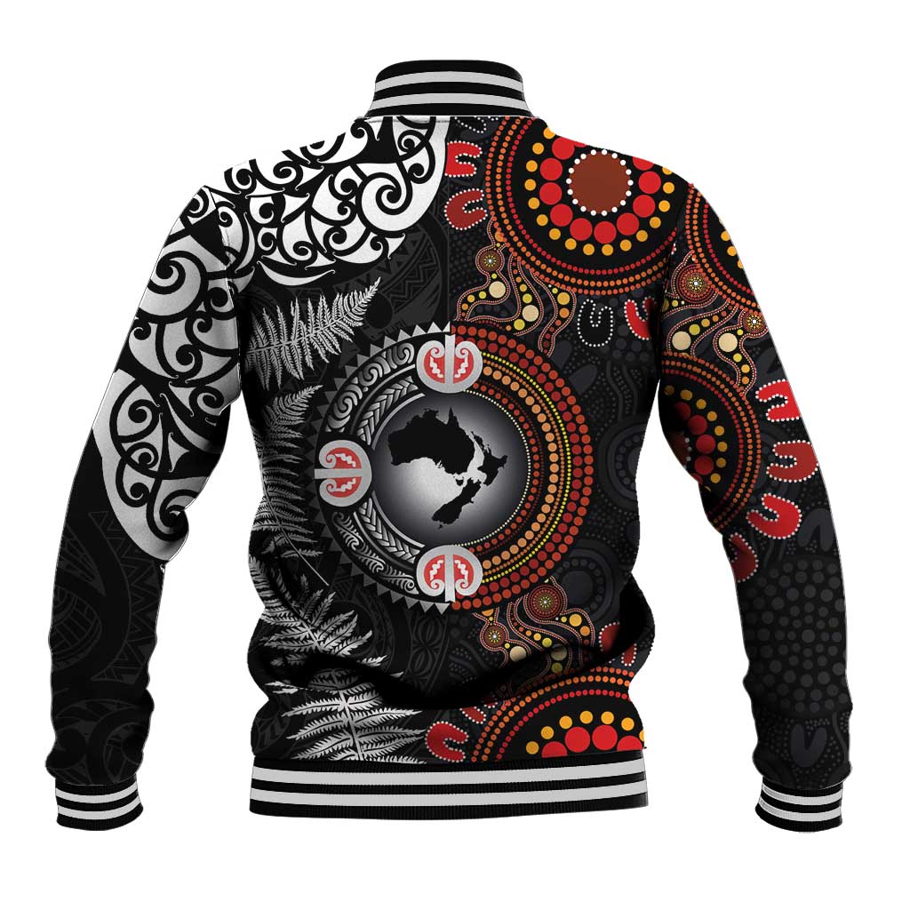 Australia and New Zealand Together Baseball Jacket Aboriginal and Maori Art Tattoo LT03 - Polynesian Pride