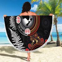 Australia and New Zealand Together Beach Blanket Aboriginal and Maori Art Tattoo LT03 - Polynesian Pride