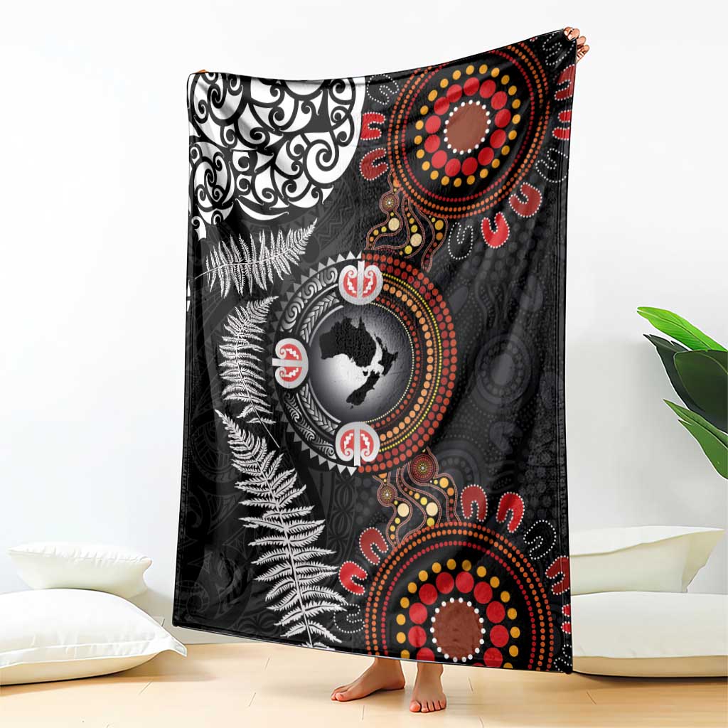 Australia and New Zealand Together Blanket Aboriginal and Maori Art Tattoo LT03 - Polynesian Pride