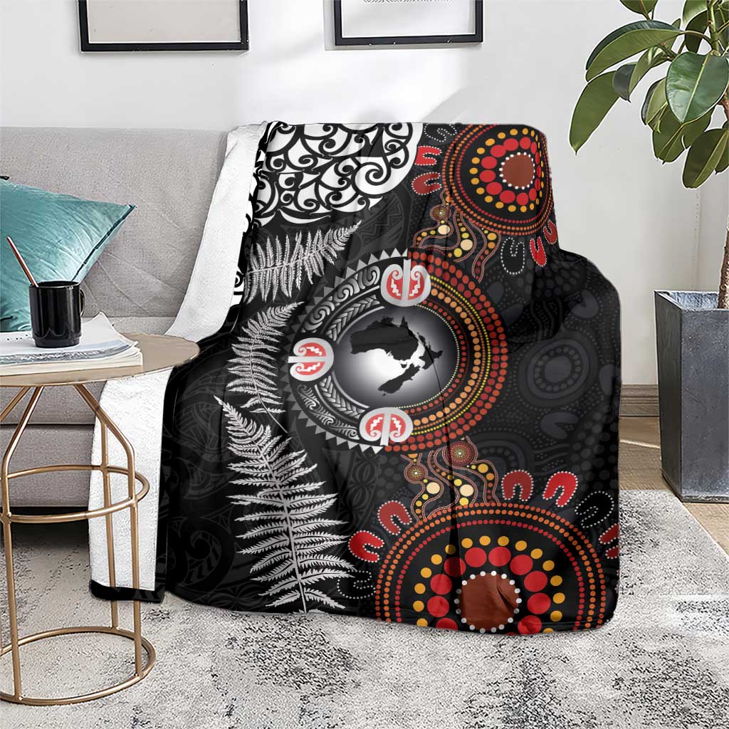 Australia and New Zealand Together Blanket Aboriginal and Maori Art Tattoo LT03 - Polynesian Pride