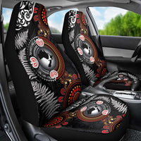 Australia and New Zealand Together Car Seat Cover Aboriginal and Maori Art Tattoo