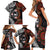 Australia and New Zealand Together Family Matching Short Sleeve Bodycon Dress and Hawaiian Shirt Aboriginal and Maori Art Tattoo