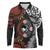 Australia and New Zealand Together Long Sleeve Polo Shirt Aboriginal and Maori Art Tattoo