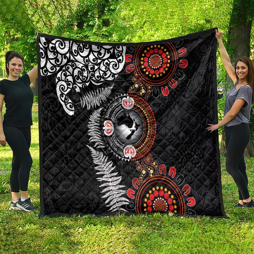 Australia and New Zealand Together Quilt Aboriginal and Maori Art Tattoo