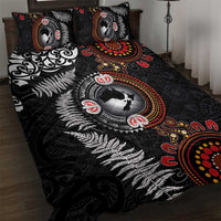 Australia and New Zealand Together Quilt Bed Set Aboriginal and Maori Art Tattoo