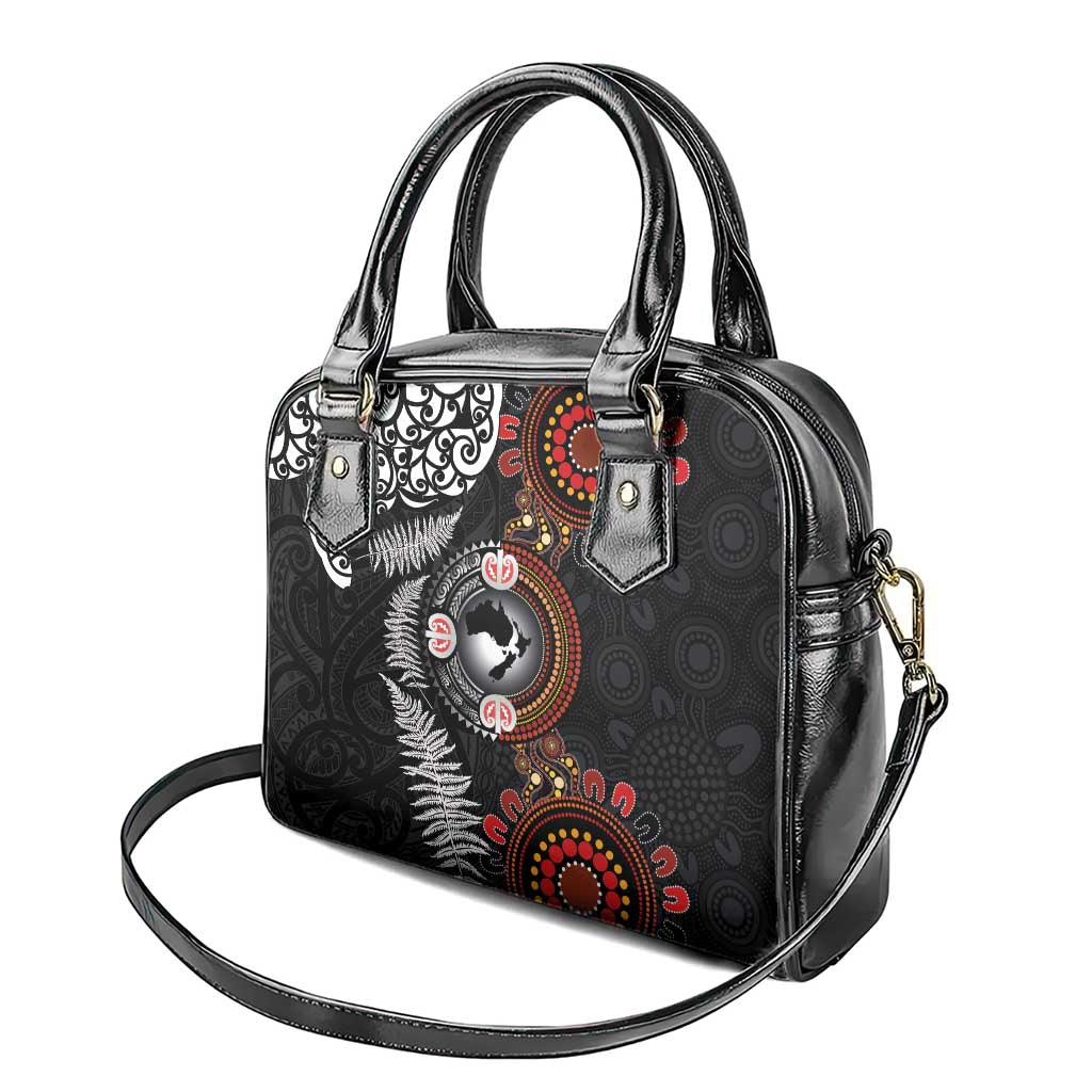 Australia and New Zealand Together Shoulder Handbag Aboriginal and Maori Art Tattoo
