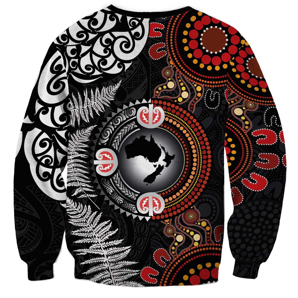 Australia and New Zealand Together Sweatshirt Aboriginal and Maori Art Tattoo LT03 - Polynesian Pride
