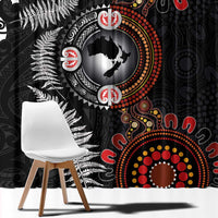 Australia and New Zealand Together Window Curtain Aboriginal and Maori Art Tattoo LT03 - Polynesian Pride