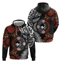 Australia and New Zealand Together Zip Hoodie Aboriginal and Maori Art Tattoo