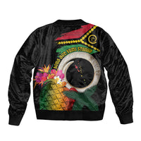 Vanuatu Selebretem 44th Indipendens Dei Bomber Jacket Sand Drawing Turtle Melanesian Vibes LT03 - Polynesian Pride