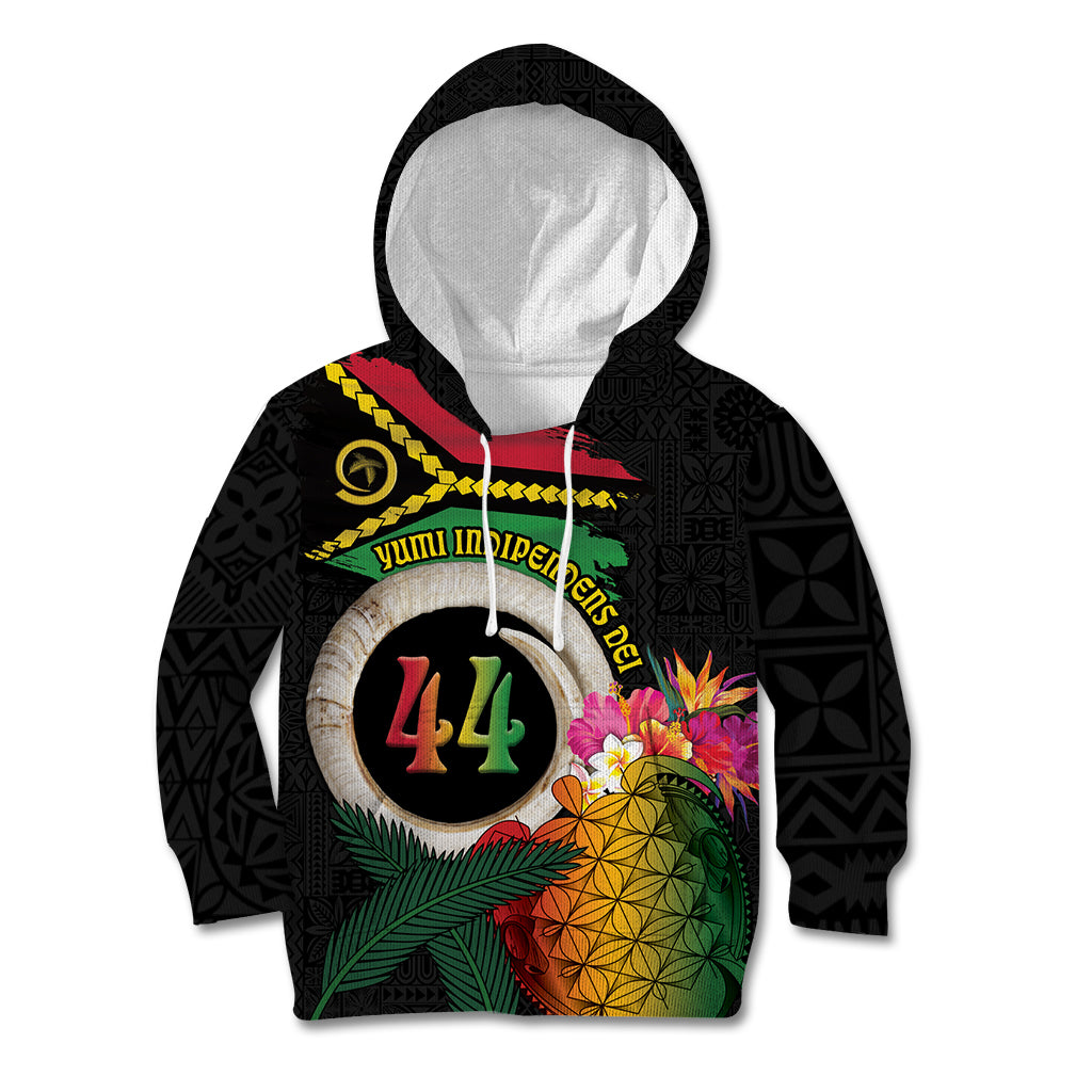 Vanuatu Selebretem 44th Indipendens Dei Kid Hoodie Sand Drawing Turtle Melanesian Vibes