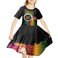 Vanuatu Selebretem 44th Indipendens Dei Kid Short Sleeve Dress Sand Drawing Turtle Melanesian Vibes