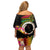 Vanuatu Selebretem 44th Indipendens Dei Off Shoulder Short Dress Sand Drawing Turtle Melanesian Vibes