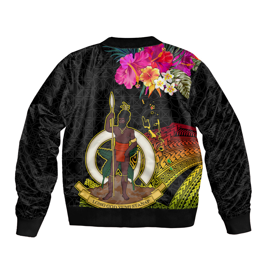 Vanuatu Ni-Van Bomber Jacket Coat of Arms Sand Drawing LT03 - Polynesian Pride