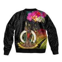 Vanuatu Ni-Van Bomber Jacket Coat of Arms Sand Drawing LT03 - Polynesian Pride