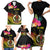 Vanuatu Ni-Van Family Matching Short Sleeve Bodycon Dress and Hawaiian Shirt Coat of Arms Sand Drawing