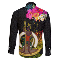 Vanuatu Ni-Van Family Matching Summer Maxi Dress and Hawaiian Shirt Coat of Arms Sand Drawing LT03 - Polynesian Pride