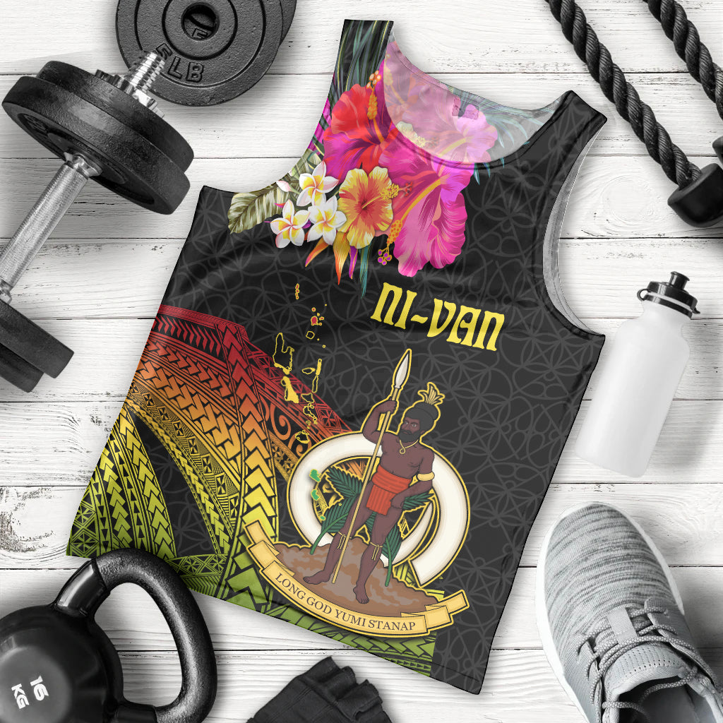 Vanuatu Ni-Van Men Tank Top Coat of Arms Sand Drawing LT03 - Polynesian Pride