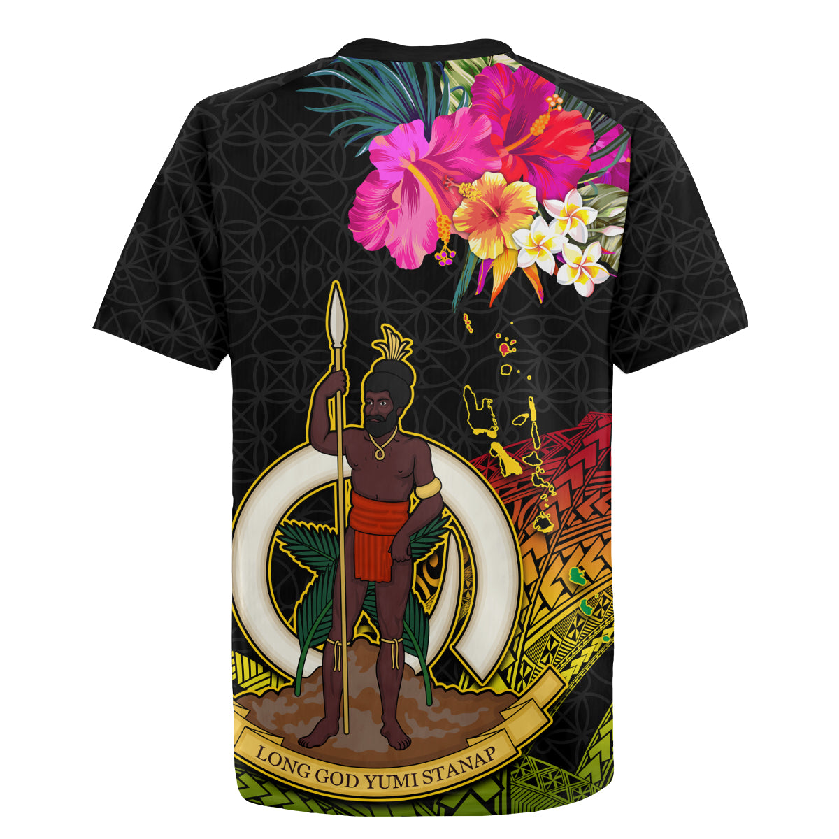 Vanuatu Ni-Van Rugby Jersey Coat of Arms Sand Drawing