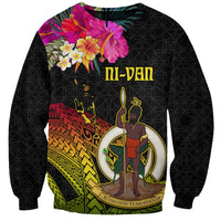 Vanuatu Ni-Van Sweatshirt Coat of Arms Sand Drawing LT03 Unisex Black - Polynesian Pride