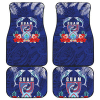 Guam Liberation Day Car Mats The Tribal Latte Stone and Dolphins with Hibiscus Chamorro Culture