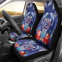 Guam Liberation Day Car Seat Cover The Tribal Latte Stone and Dolphins with Hibiscus Chamorro Culture