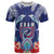 Guam Liberation Day T Shirt The Tribal Latte Stone and Dolphins with Hibiscus Chamorro Culture