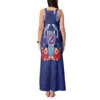 Guam Liberation Day Tank Maxi Dress The Tribal Latte Stone and Dolphins with Hibiscus Chamorro Culture