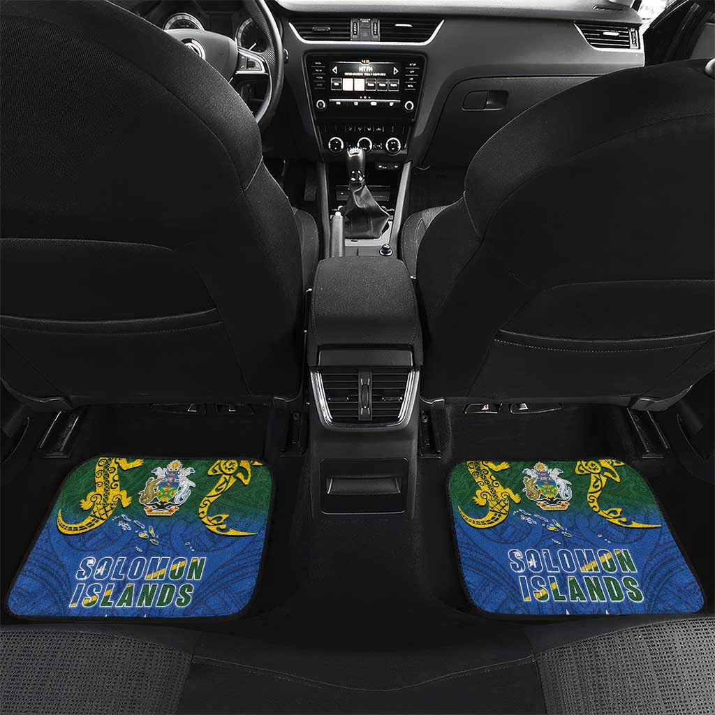 Solomon Islands Car Mats The Guardians-Tribal Crocodile and Shark Melanesian Tattoo