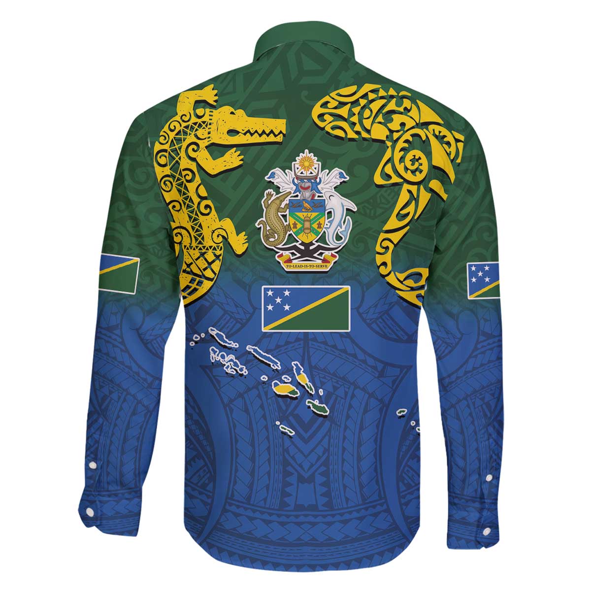 Solomon Islands Family Matching Off The Shoulder Long Sleeve Dress and Hawaiian Shirt The Guardians-Tribal Crocodile and Shark Melanesian Tattoo