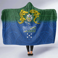 Solomon Islands Hooded Blanket The Guardians-Tribal Crocodile and Shark Melanesian Tattoo